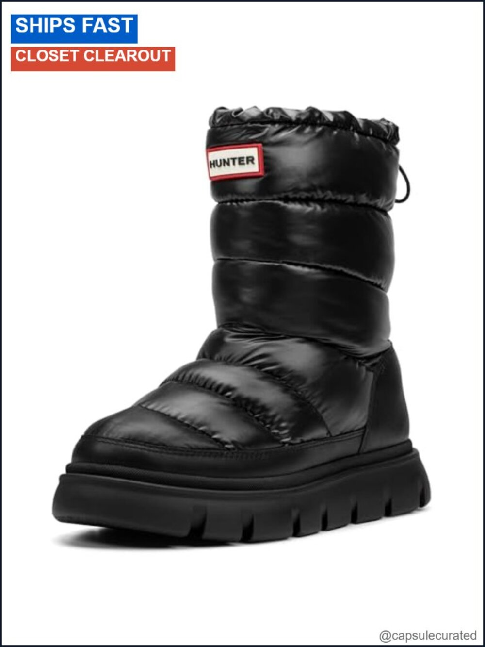 Women's Waterproof Insulated Mid-Calf Winter Boots Fleece Lined Bungee Closure
